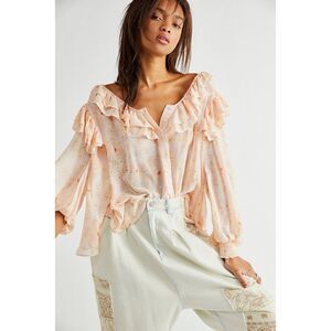 Free People Cherry Bright Blouse